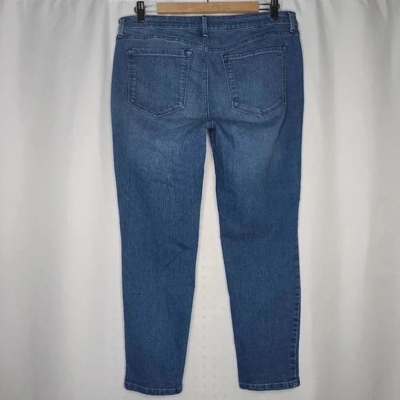Jessica Simpson Jeans Rolled Cropped Skinny Blue Stretch Distressed Denim 14 - Picture 2 of 5